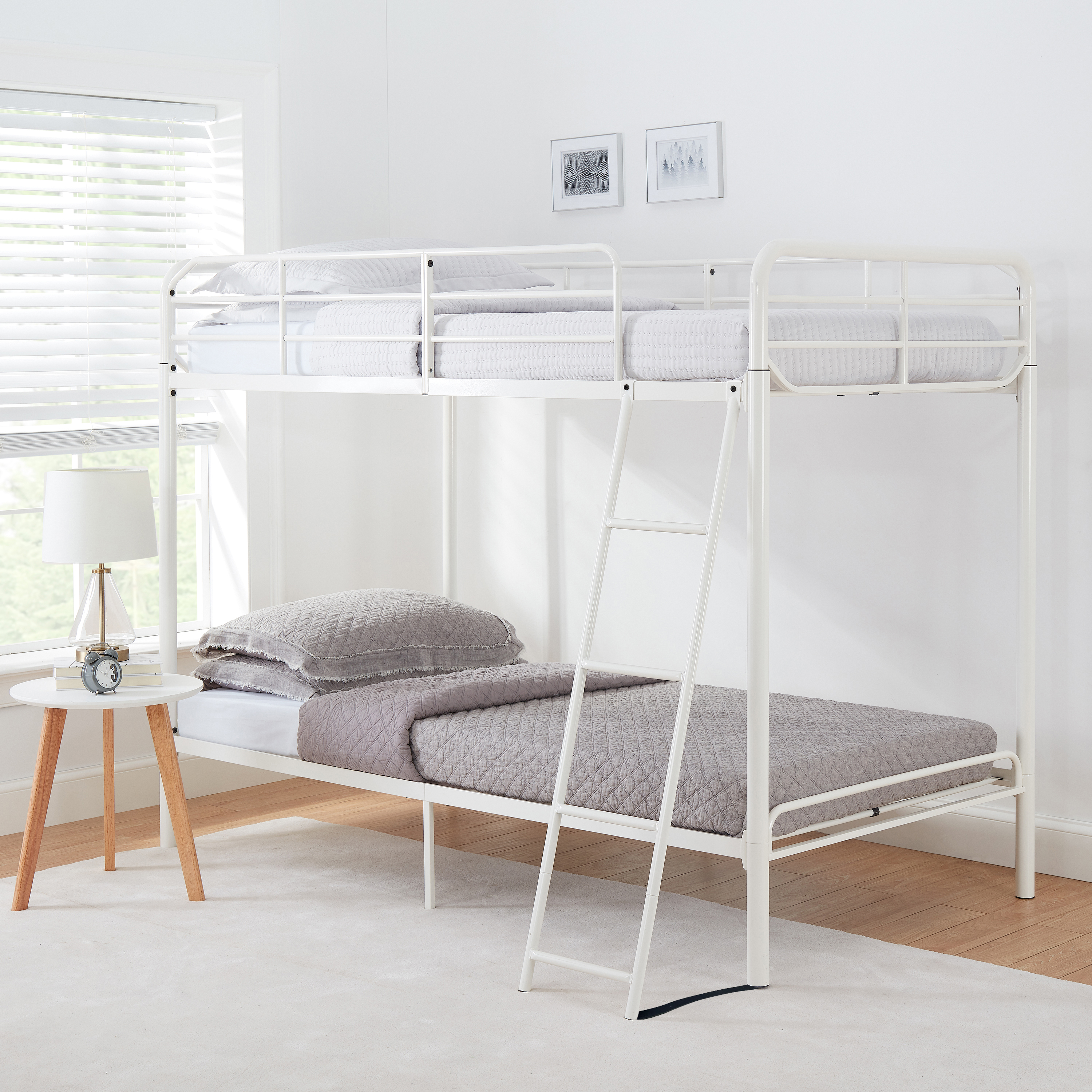 Metal Bunk Bed Twin Over Twin White